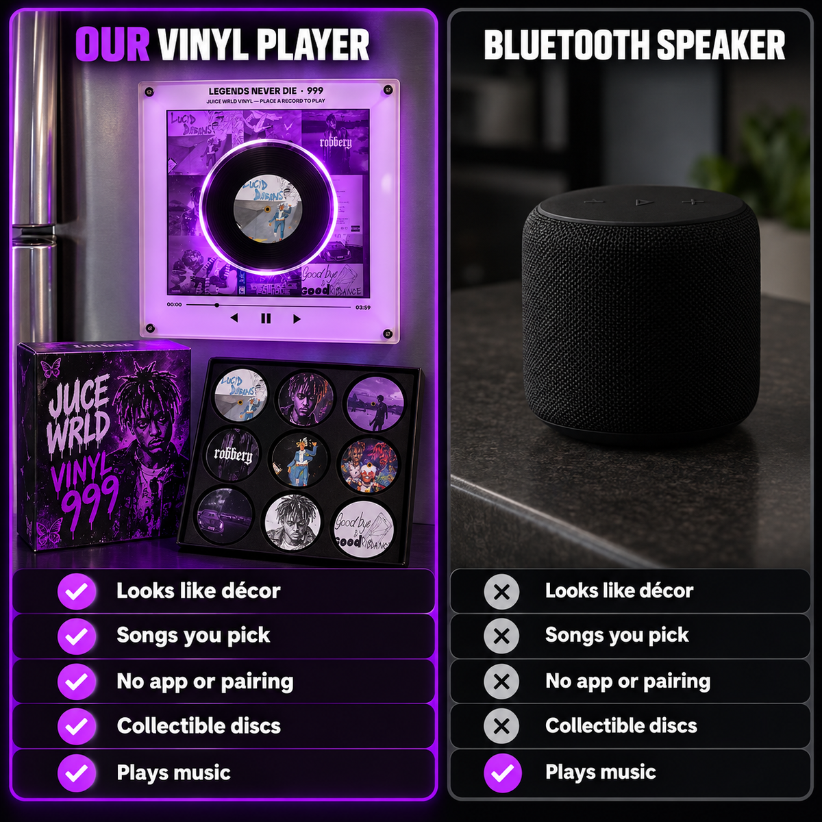 Vinyl player vs a Bluetooth speaker